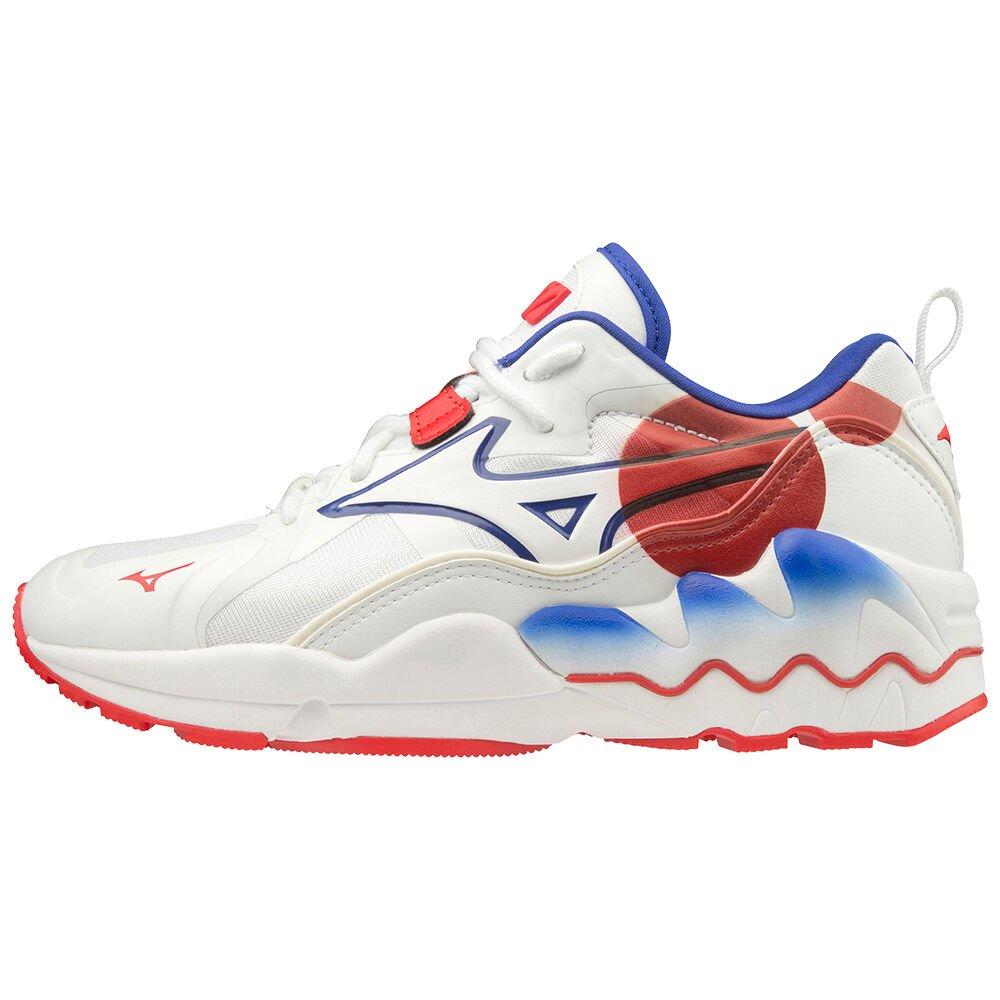 Mizuno Men's Sneakers Wave Rider 1 Shape of Time White/Red - UYJSMZG-96